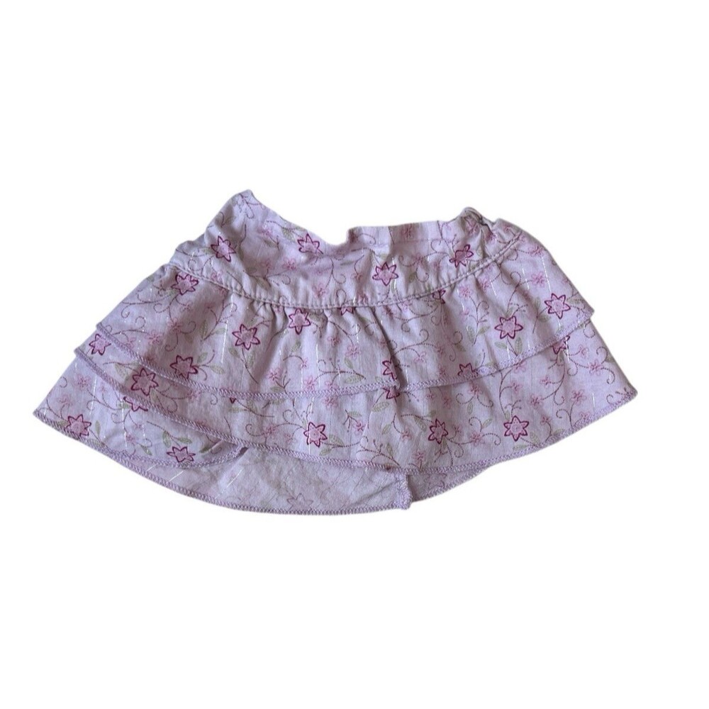American Girl Doll Skirt Light Purple Ruffle Pull-on Asymmetric Stars Flowers